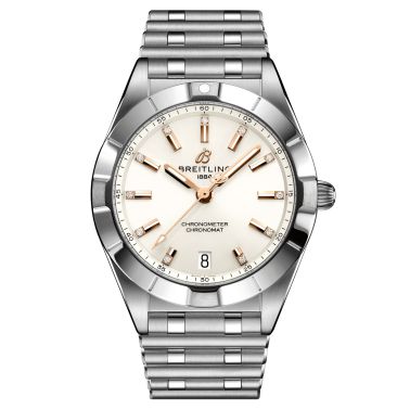 Montre Breitling Chronomat Lady Superquartz cadran blanc index diamants 32 mm A77310101A3A1