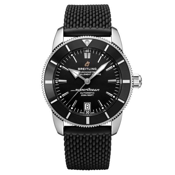 Breitling Superocean Heritage B20 automatic watch black dial black rubber strap 42 mm