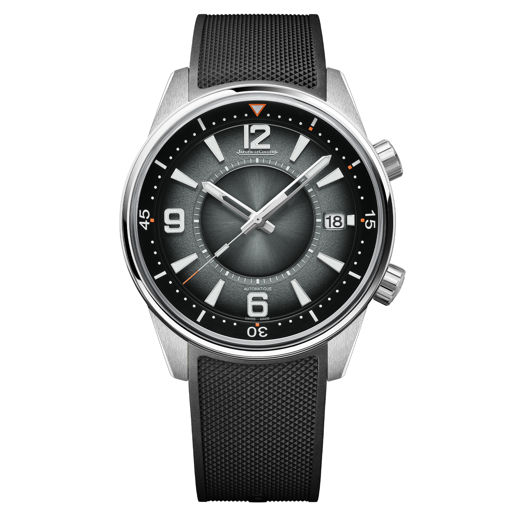 Jaeger-LeCoultre Polaris Date automatic grey lacquered dial rubber strap 42 mm