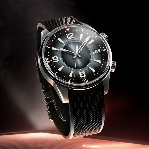Jaeger-LeCoultre Polaris Date automatic grey lacquered dial rubber strap 42 mm