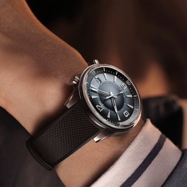 Jaeger-LeCoultre Polaris Date automatic grey lacquered dial rubber strap 42 mm