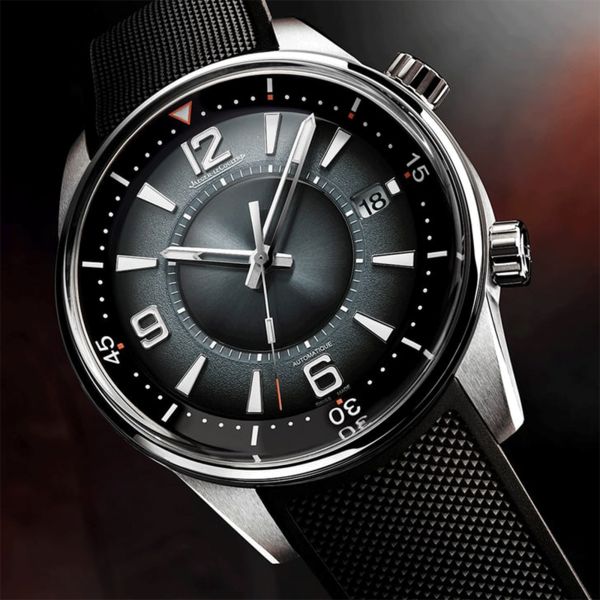 Jaeger-LeCoultre Polaris Date automatic grey lacquered dial rubber strap 42 mm