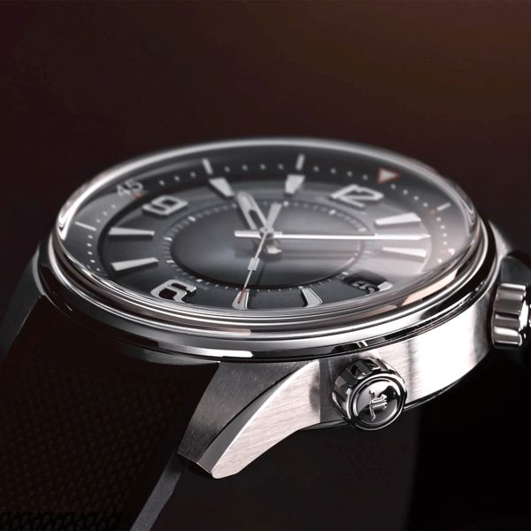 Jaeger-LeCoultre Polaris Date automatic grey lacquered dial rubber strap 42 mm