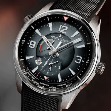 Jaeger-LeCoultre Polaris Geographic automatic grey lacquered dial rubber strap 42 mm