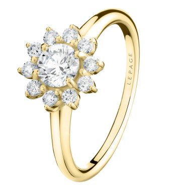 Lepage Marguerite ring in yellow gold and diamonds