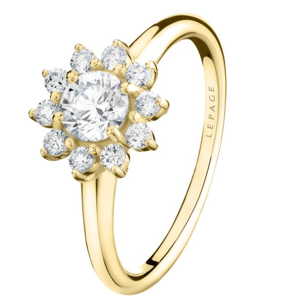 Bague Lepage Marguerite en or jaune et diamants