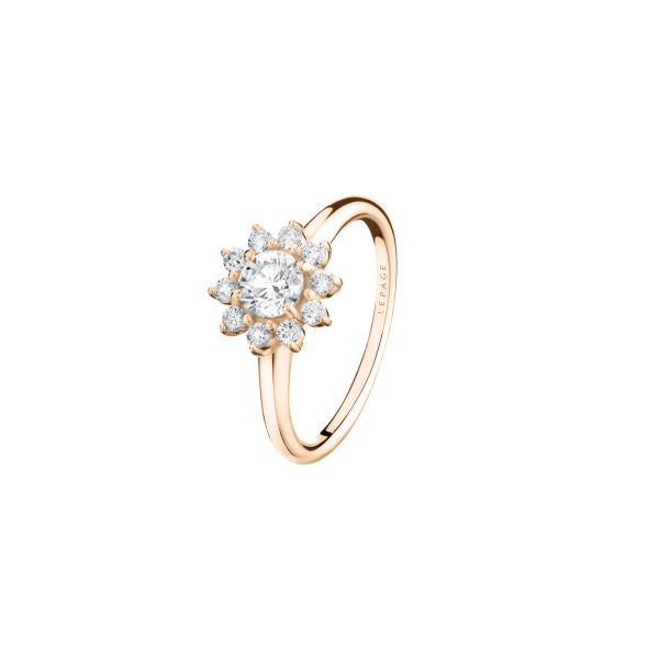 Bague Lepage Marguerite en or rose et diamants
