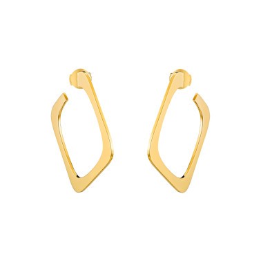 Créoles Dinh Van Impression grand modèle en or jaune