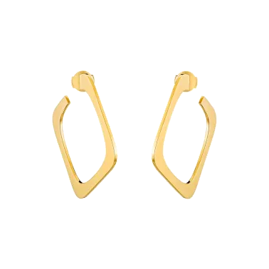 Créoles Dinh Van Impression grand modèle en or jaune