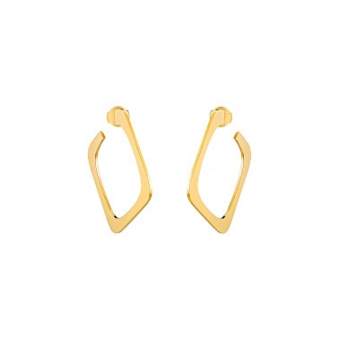 Créoles Dinh Van Impression grand modèle en or jaune