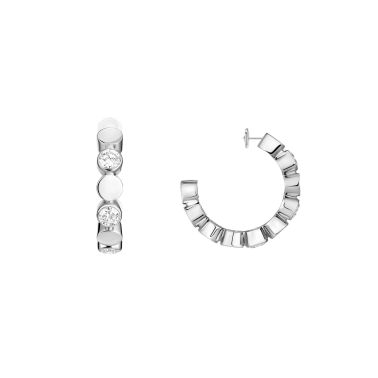 Messika D-Vibes mini hoop earrings in white gold and diamonds
