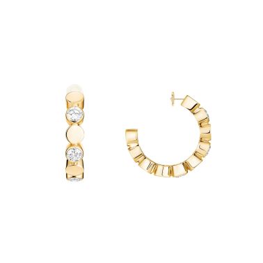 Messika D-Vibes mini hoop earrings in yellow gold and diamonds