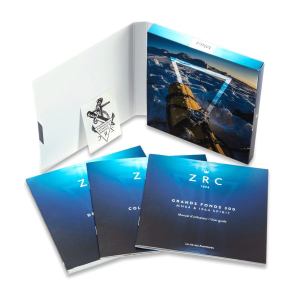 Montre ZRC Grands Fonds 300 MN64 Osmium automatique cadran bleu bracelet caoutchouc 41,5 mm