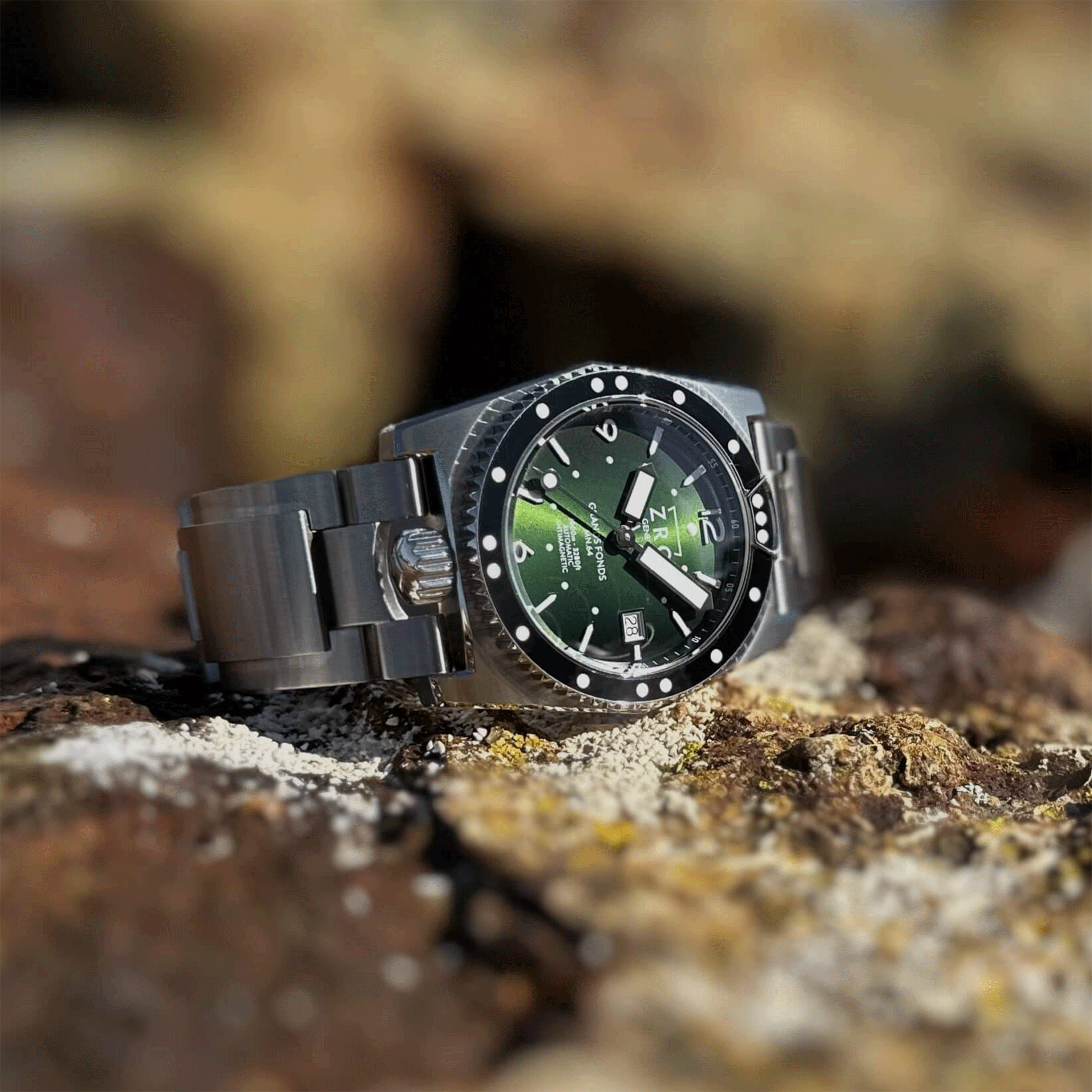 ZRC Grands Fonds 300 MN64 Iridium automatic green dial rubber strap 41,5 mm