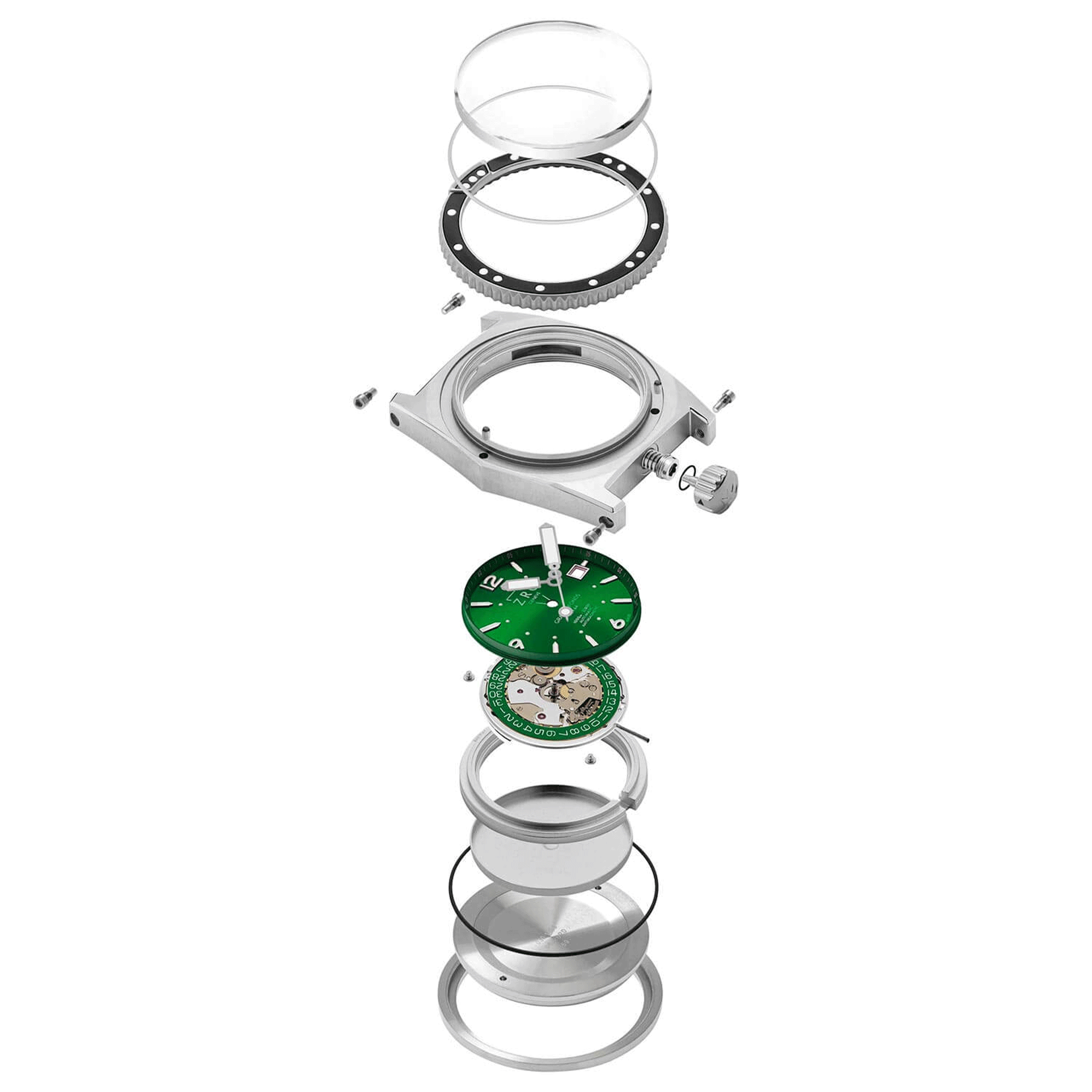 ZRC Grands Fonds 300 MN64 Iridium automatic green dial rubber strap 41,5 mm