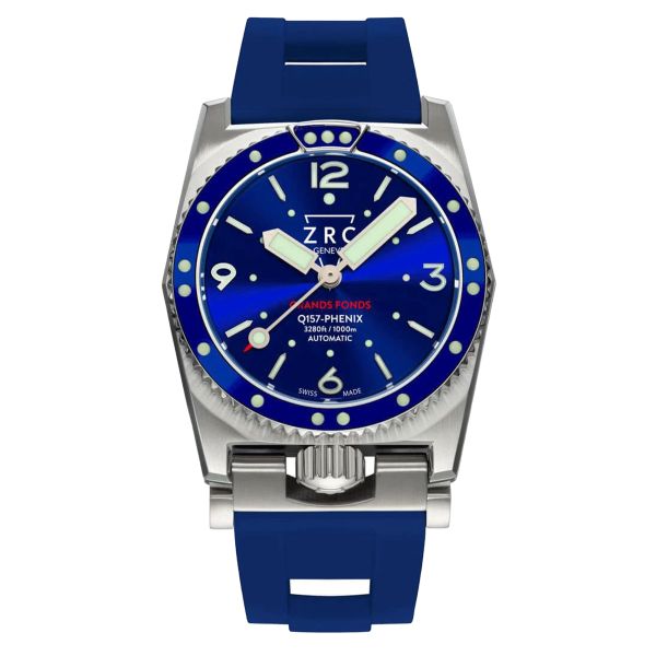 ZRC Grands Fonds 300 MN64 Phénix Q157 automatic blue dial rubber strap 41,5 mm