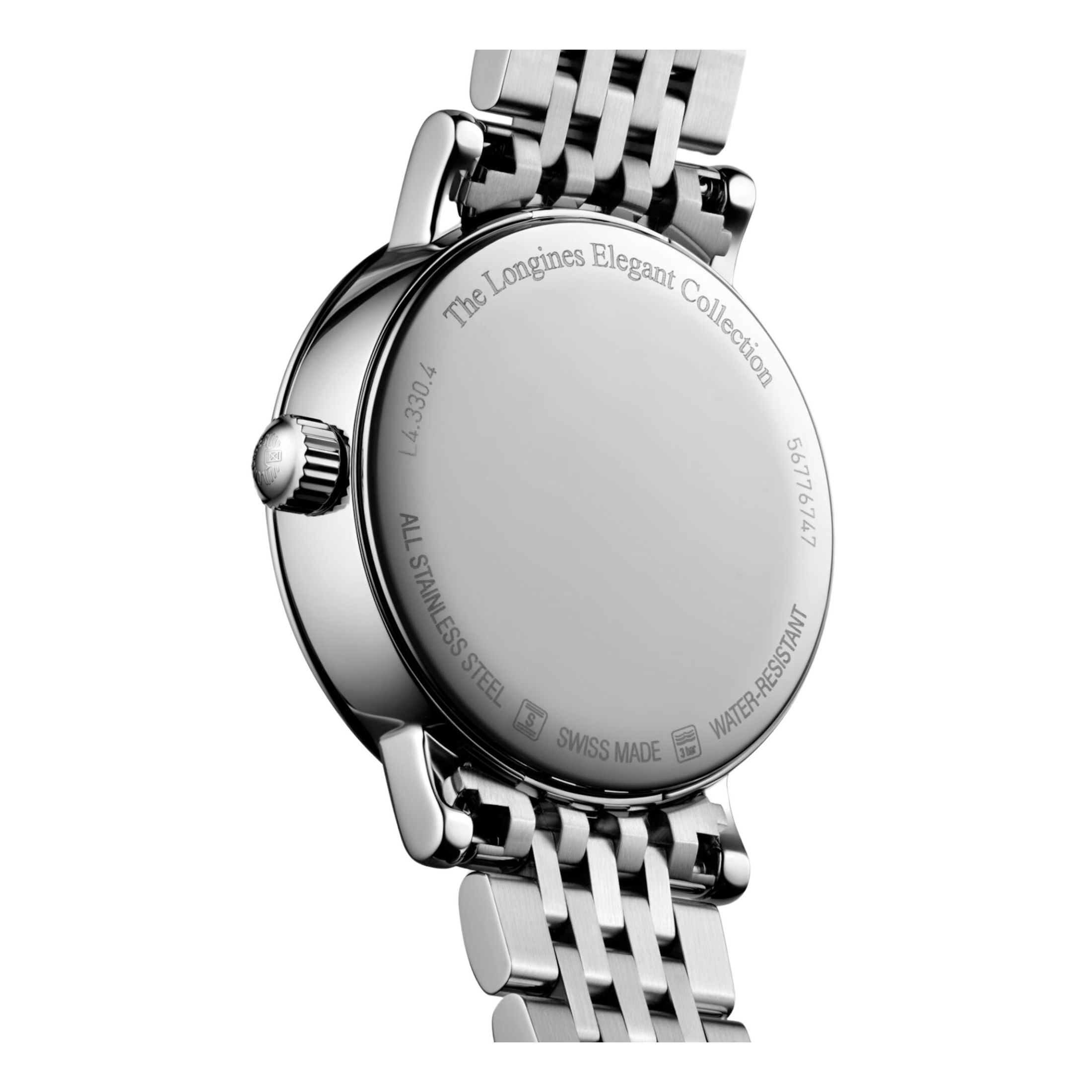 Longines Elegant collection Phase de Lune quartz watch white dial