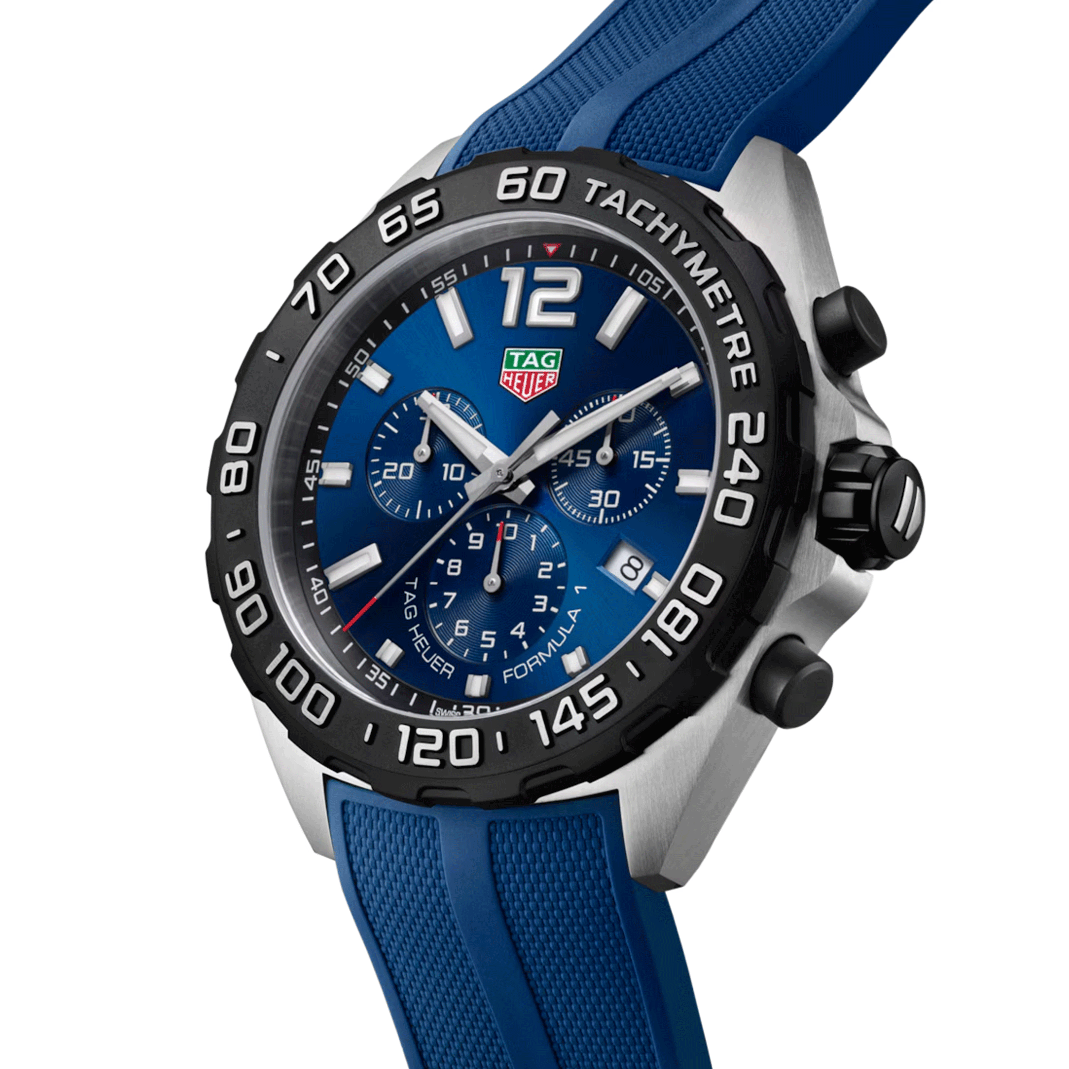 Montre TAG Heuer Formula 1 Colors quartz cadran bleu bracelet caoutchouc bleu 43 mm CAZ101AV.FT8077