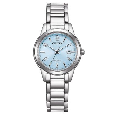 Montre Citizen Ladies Eco-Drive cadran bleu bracelet acier 29,5 mm