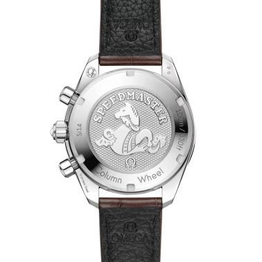 Montre Omega Speedmaster 38 Diamants Chronographe Co-Axial Chronometer automatique cadran brun bracelet cuir 38 mm