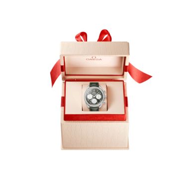 Montre Omega Speedmaster 38 Diamants Chronographe Co-Axial Chronometer automatique cadran vert bracelet cuir 38 mm