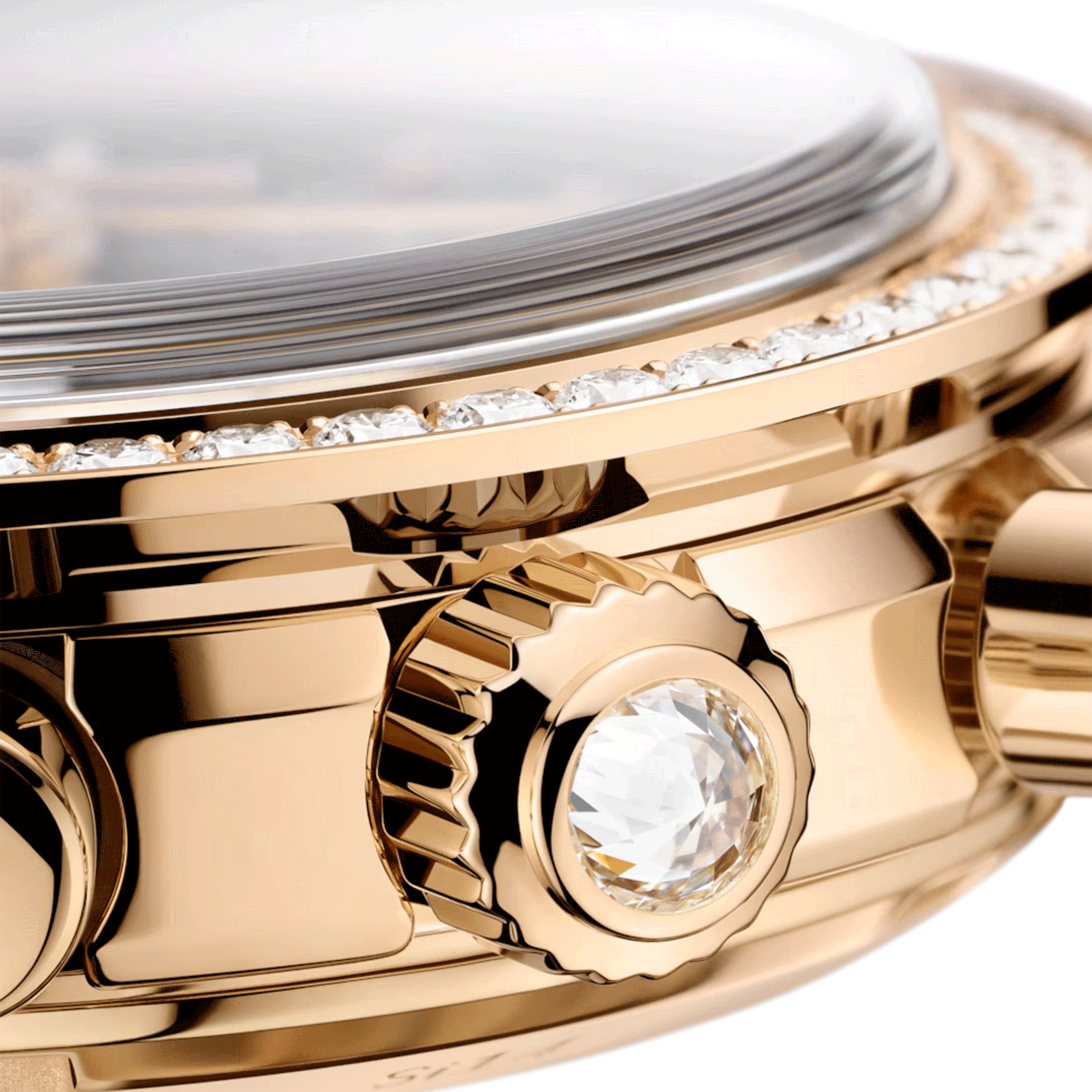 Montre Omega Speedmaster 38 Diamants Chronographe Co-Axial Chronometer automatique Or Moonshine cadran vert bracelet or jaune 38