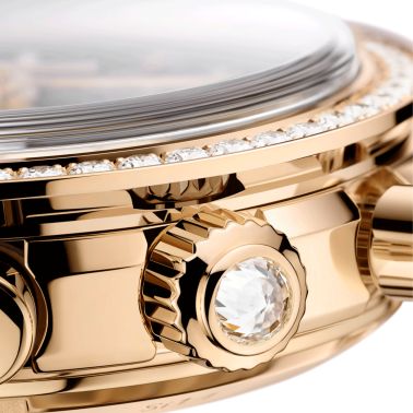 Omega Speedmaster 38 Diamonds Chronograph Co-Axial Chronometer automatic Moonshine Gold green dial leather strap 38 mm