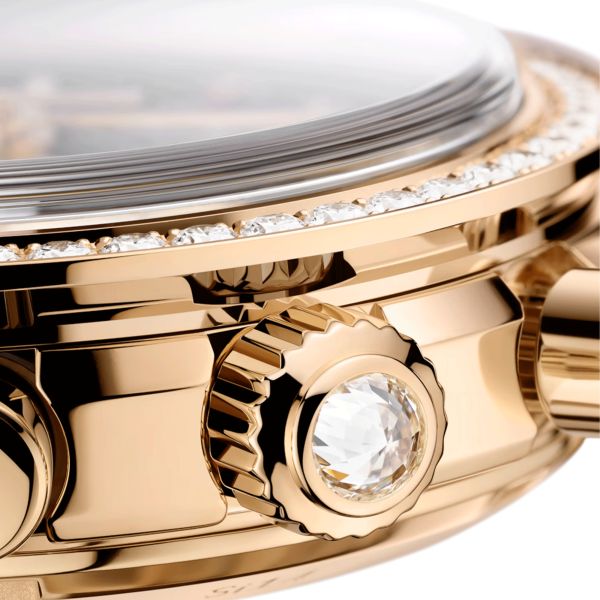 Omega Speedmaster 38 Diamonds Chronograph Co-Axial Chronometer automatic Moonshine Gold green dial leather strap 38 mm