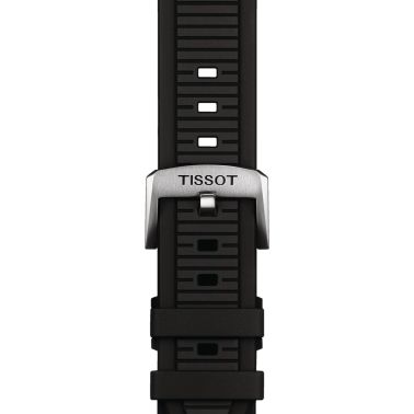 Montre Tissot T-Race Powermatic 80 cadran noir bracelet caoutchouc noir 41 mm T141.807.17.051.00