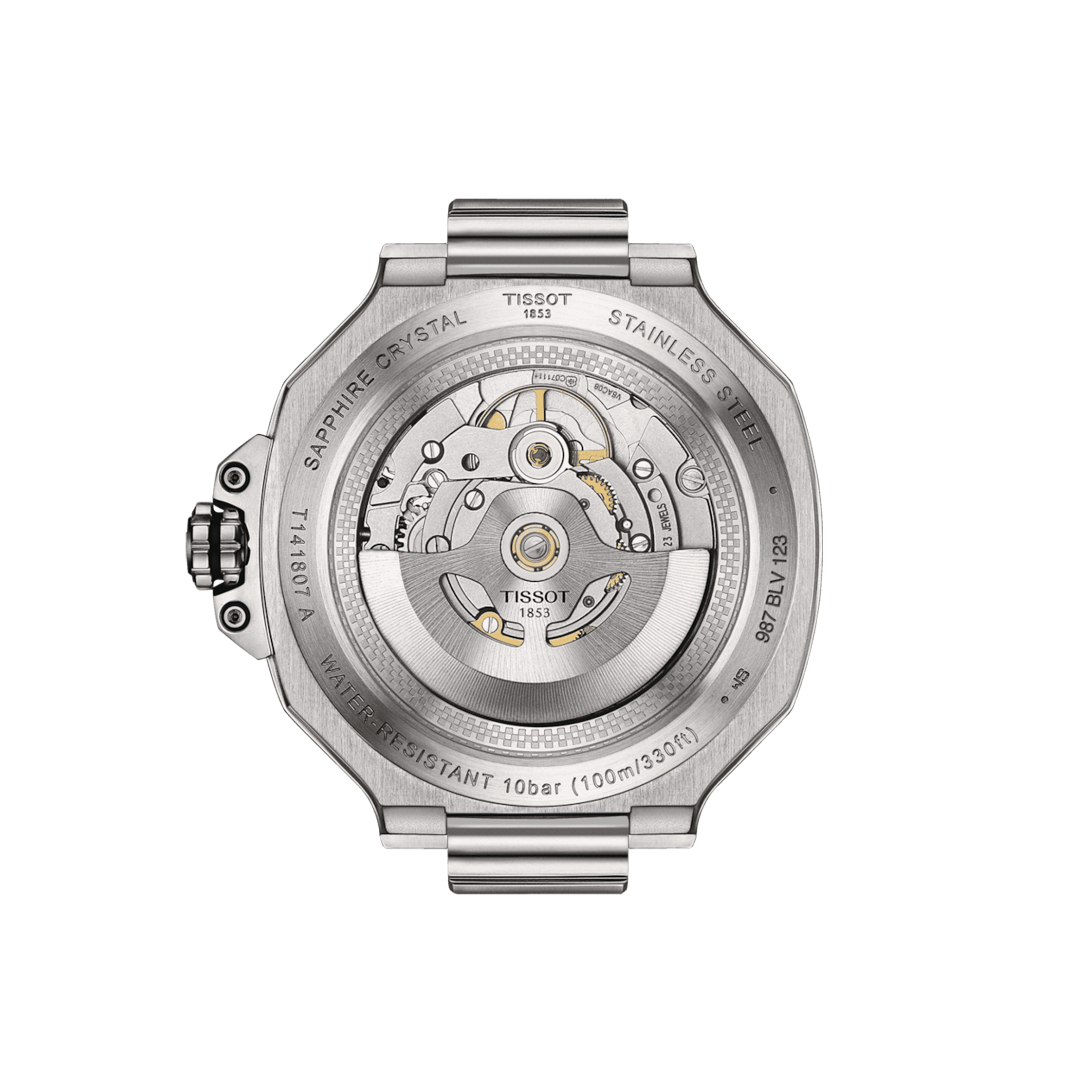 Montre Tissot T-Race Powermatic 80 cadran noir bracelet caoutchouc noir 41 mm T141.807.17.051.00