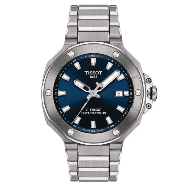 Tissot T-Race Powermatic 80 watch black dial stainless steel rubber strap 41 mm T141.807.11.041.00