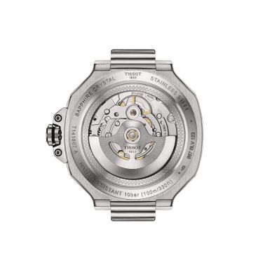 Tissot T-Race Powermatic 80 watch black dial stainless steel rubber strap 41 mm T141.807.11.041.00