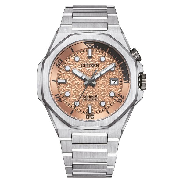Montre Citizen Serie 8 890 "Sakura" automatique cadran cuivre bracelet acier 40,5 mm