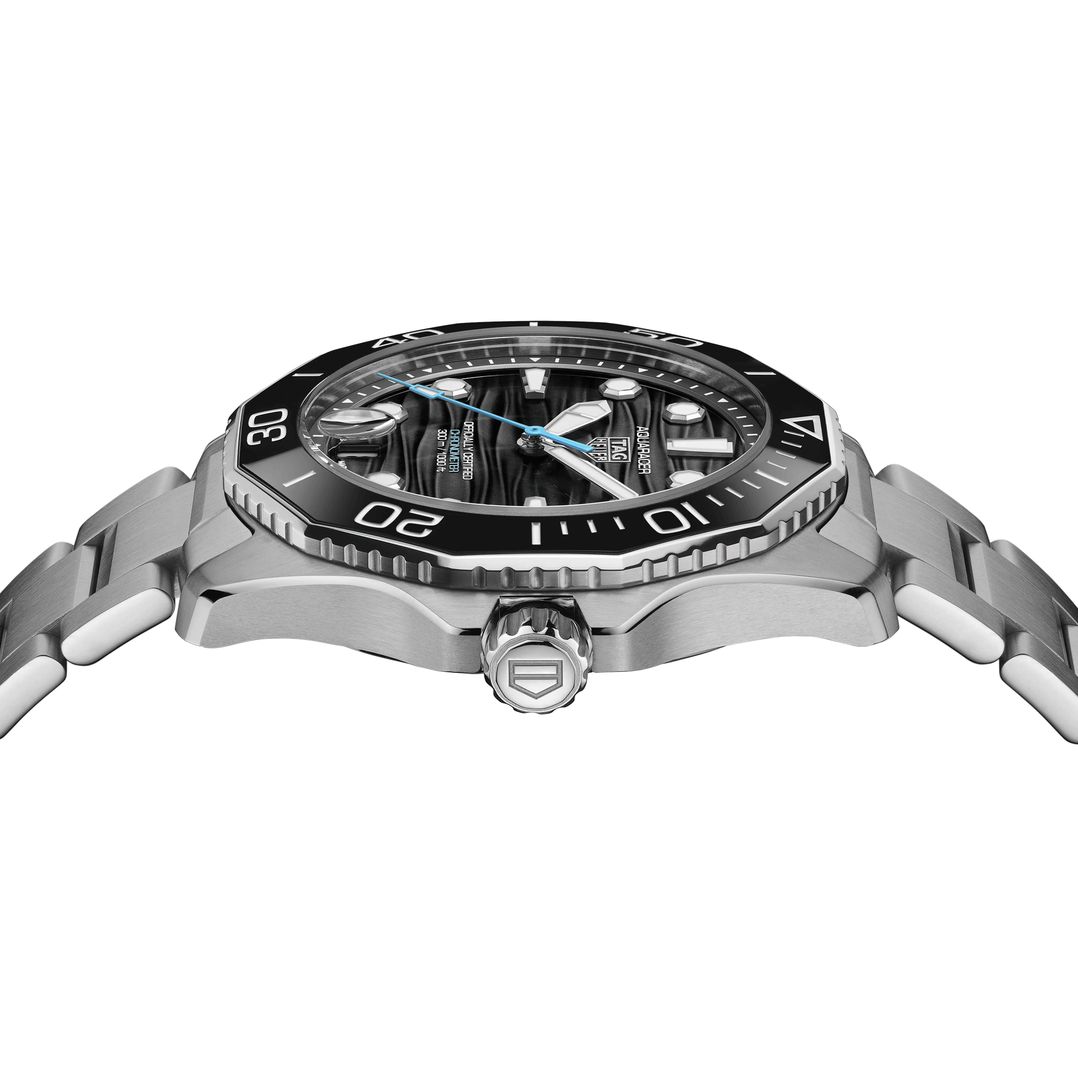 Montre TAG Heuer Aquaracer Professional 300 Date automatique cadran noir bracelet acier 42 mm WBP5110.BA0013