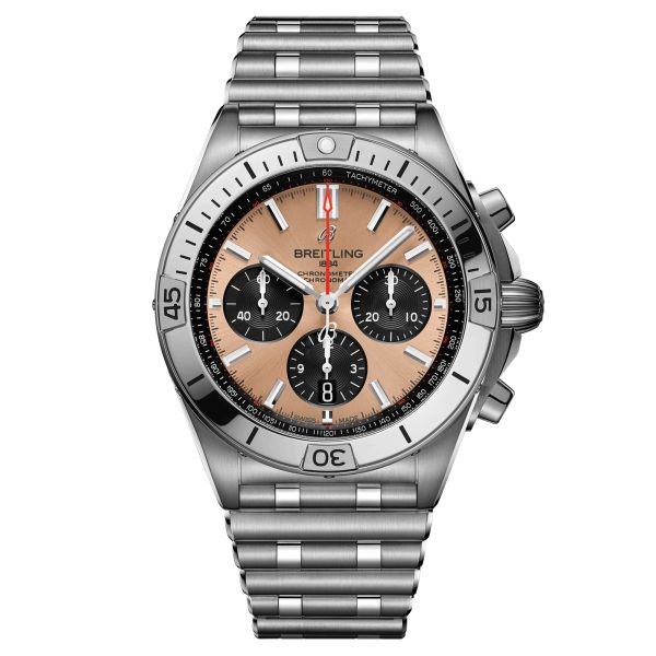 Montre Breitling Chronomat B01 Chronograph cadran cuivre bracelet acier 42 mm AB0134101K1A1