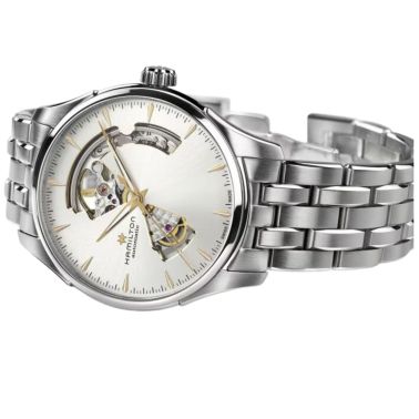 Montre Hamilton Jazzmaster Open Heart Auto cadran blanc bracelet acier 40 mm