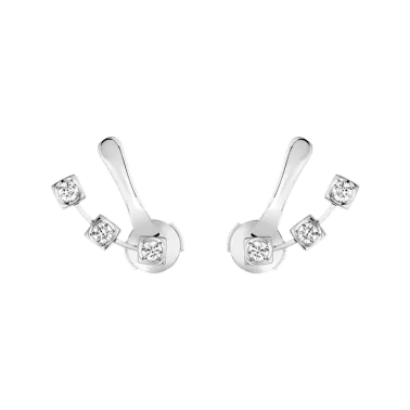 Boucles d'oreilles Dinh Van Le Cube Diamant en or blanc et six diamants
