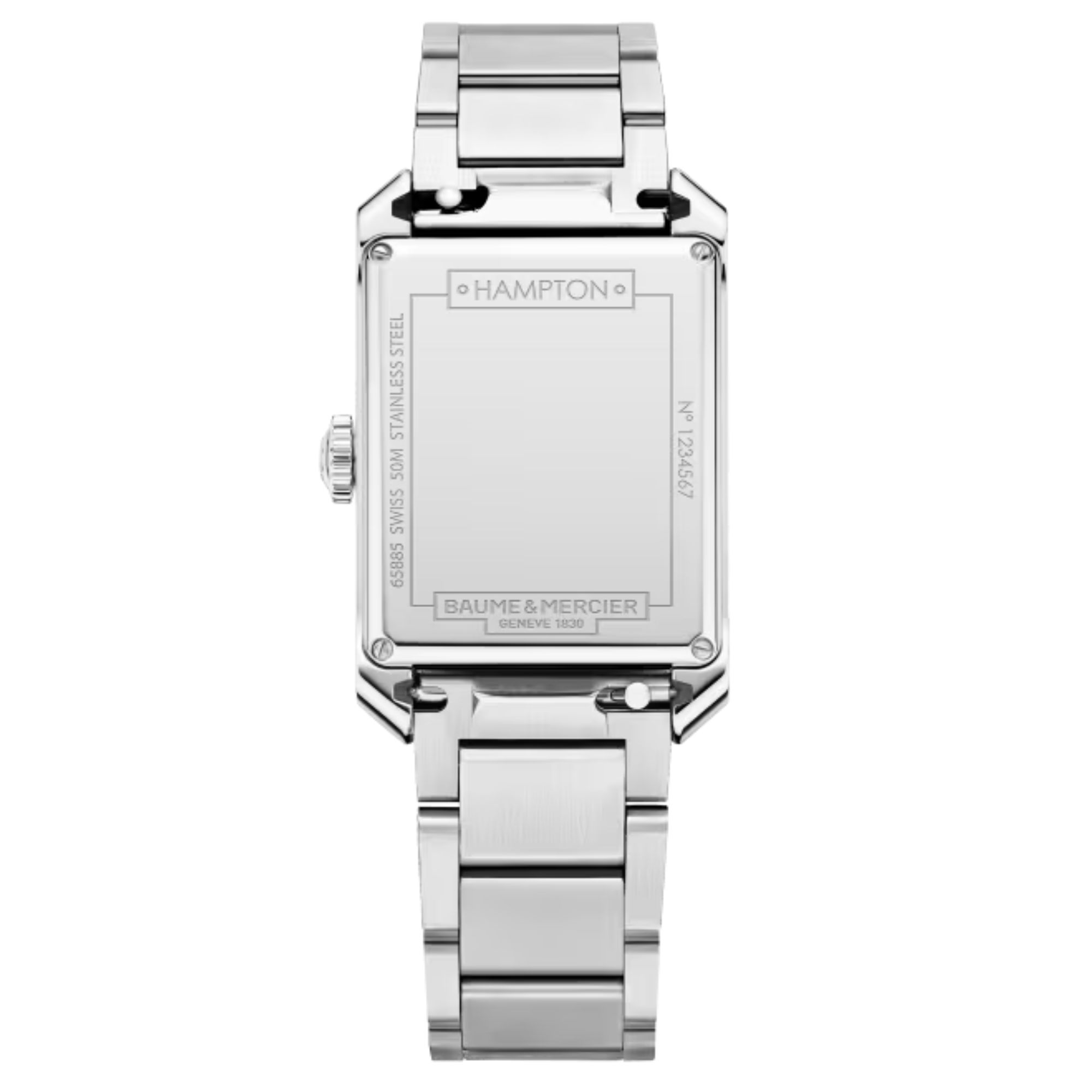 Watch Baume et Mercier Hampton quartz with blue dial and steel bracelet 43 x 27 mm