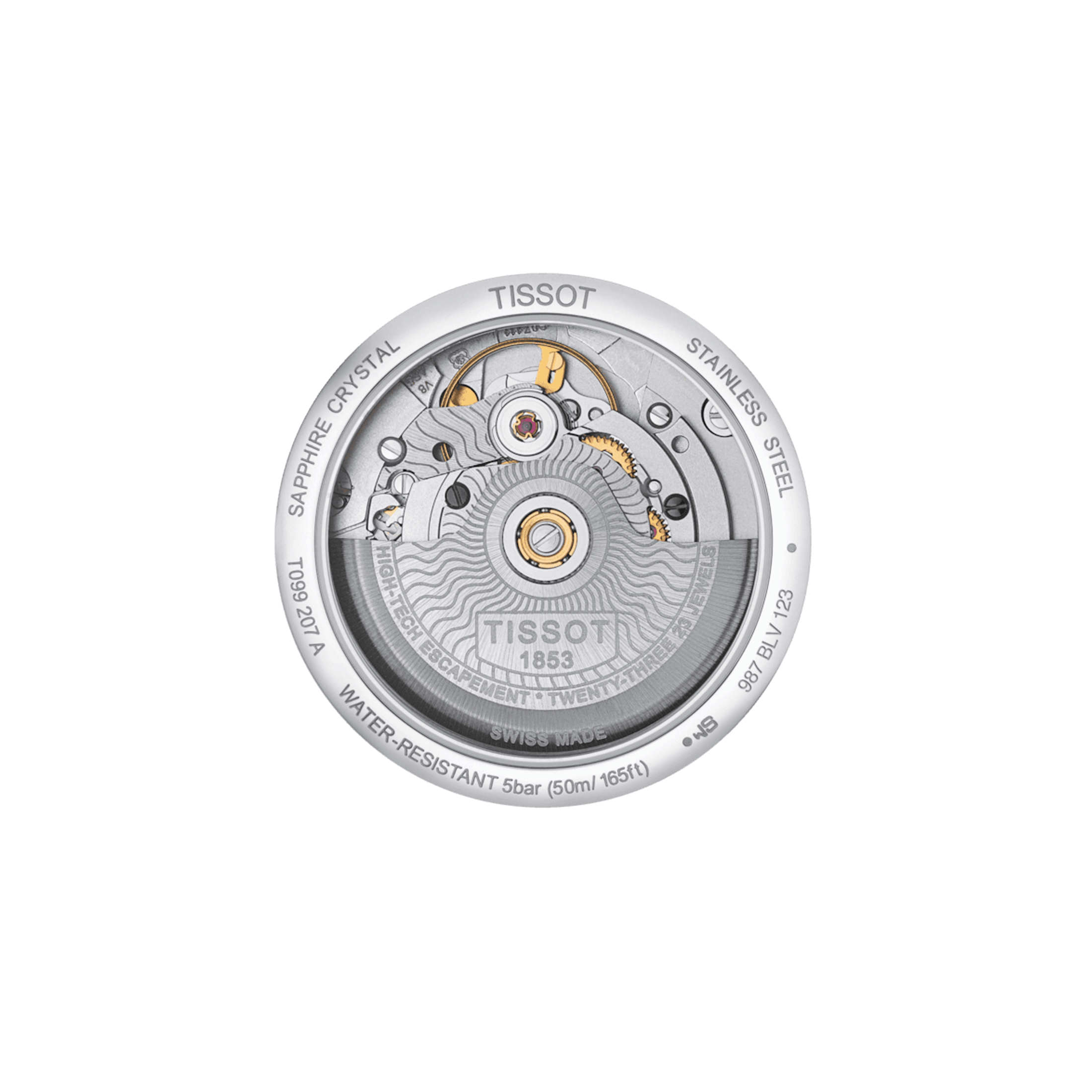 Tissot T-Classic Chemin Des Tourelles Powermatic 80 watch blue dial steel bracelet 32 mm