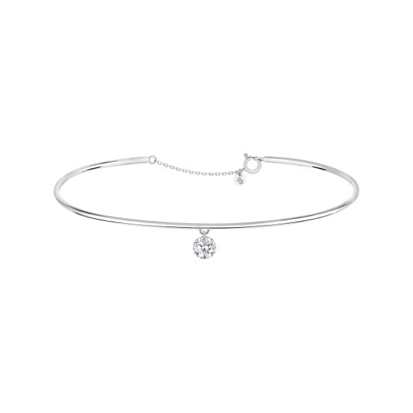 Jonc La Brune et La Blonde 360° en or blanc diamant taille brillant 0,30 carat - Soldat