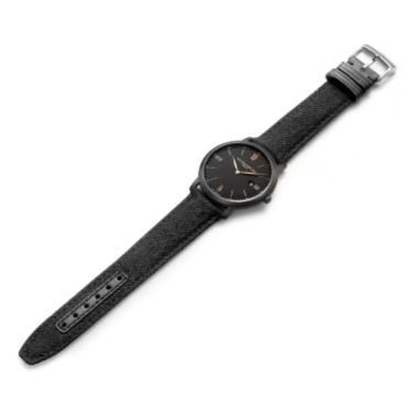 Baume et Mercier Classima quartz watch black dial black canvas strap 39 mm