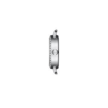 Tissot Lovely Round quartz watch bezel set with white mother-of-pearl dial stainless steel bracelet 19.5 mm T140.009.61.116.00