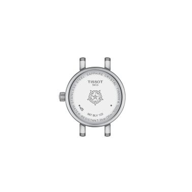 Tissot Lovely Round quartz watch bezel set with white mother-of-pearl dial stainless steel bracelet 19.5 mm T140.009.61.116.00