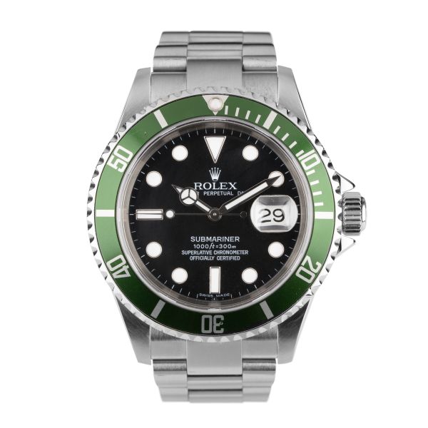 Montre Rolex Submariner Date "Kermit" 16610LV automatique 40 mm circa 2006