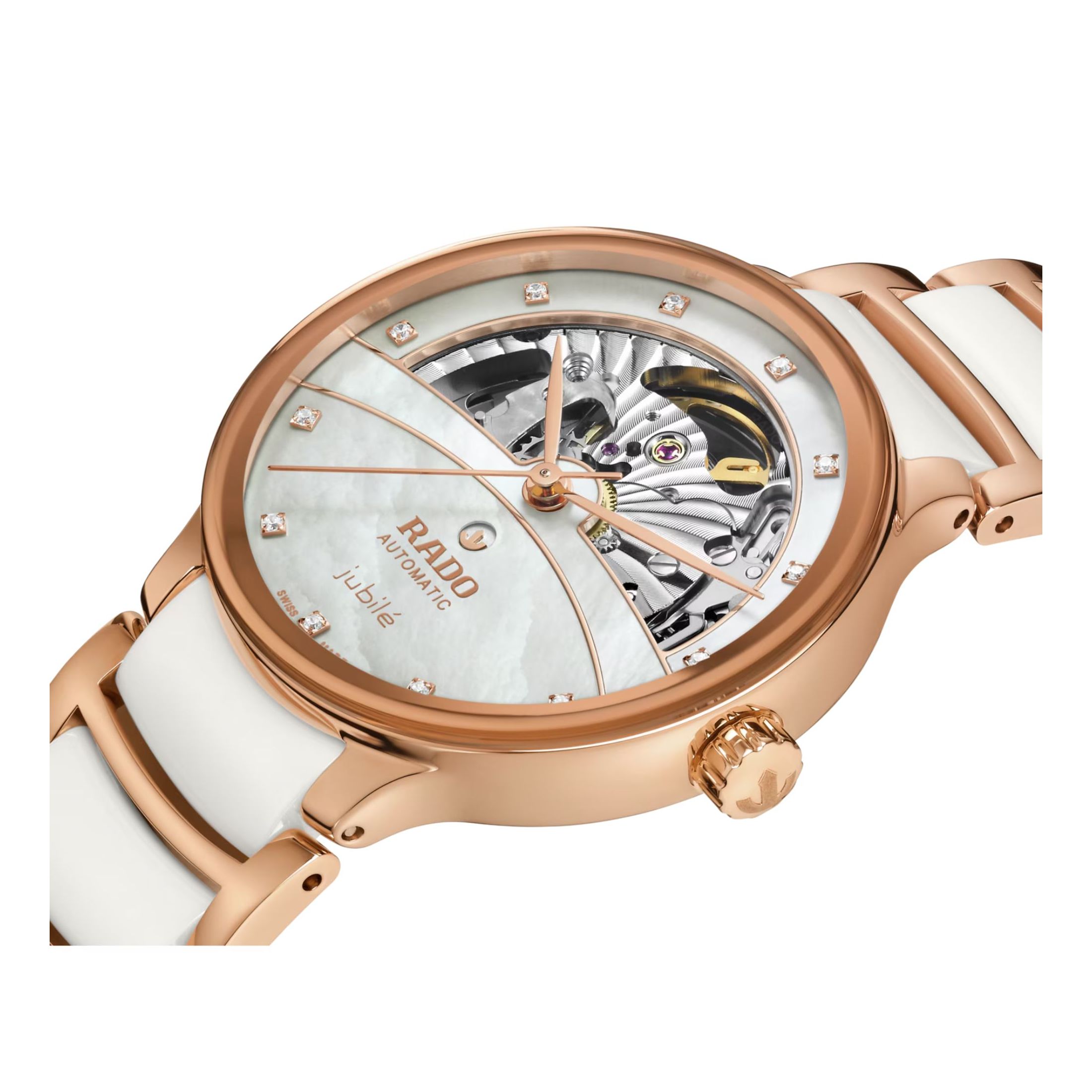 Montre Rado Centrix Open Heart automatique cadran nacre bracelet
