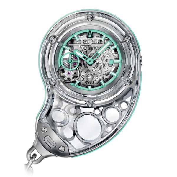 Montre de poche Hublot x Arsham Droplet titane et saphir calibre mécanique MECA-10