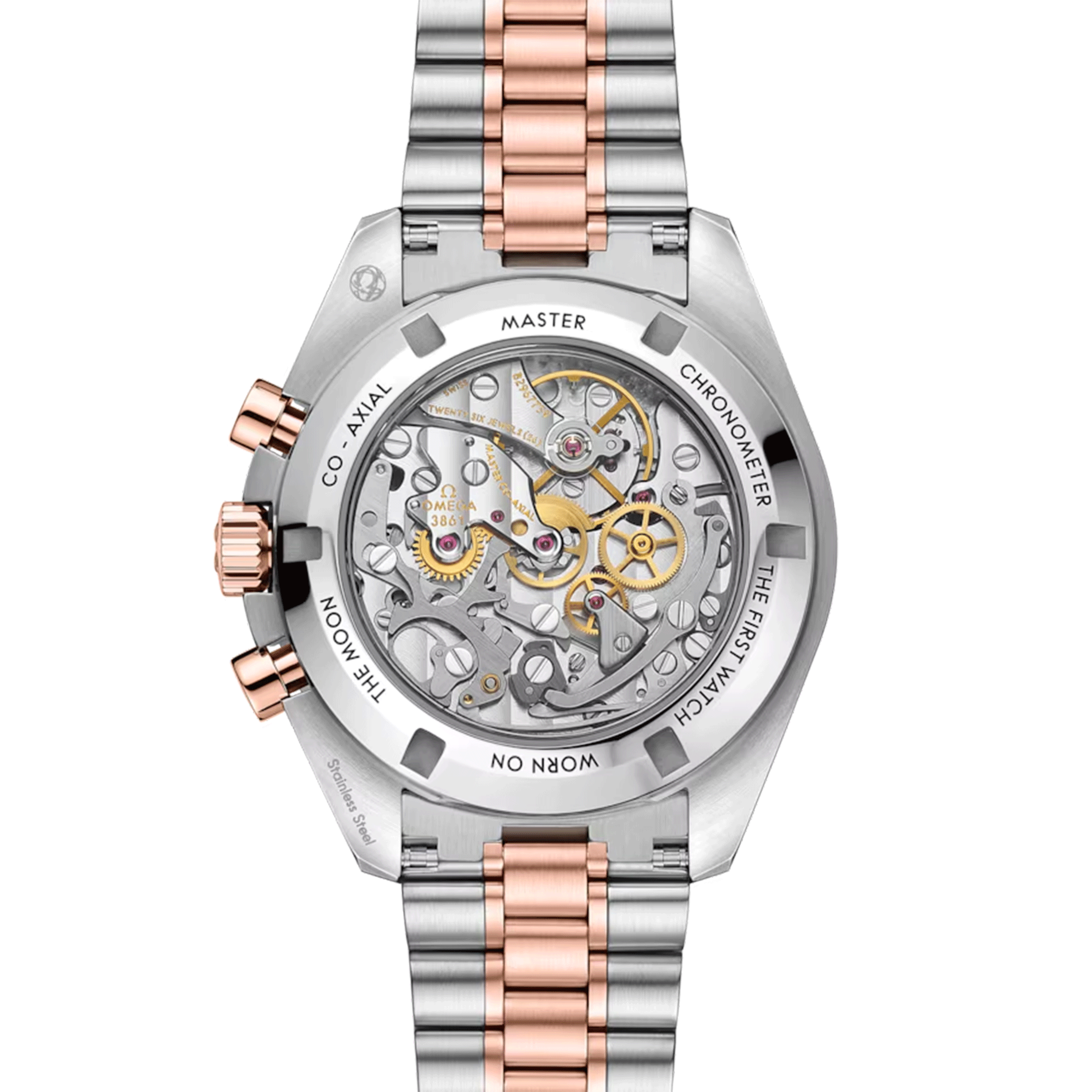 Montre Omega Speedmaster Moonwatch Professional Chronographe Bicolore Acier & Or rose Sedna 42 mm