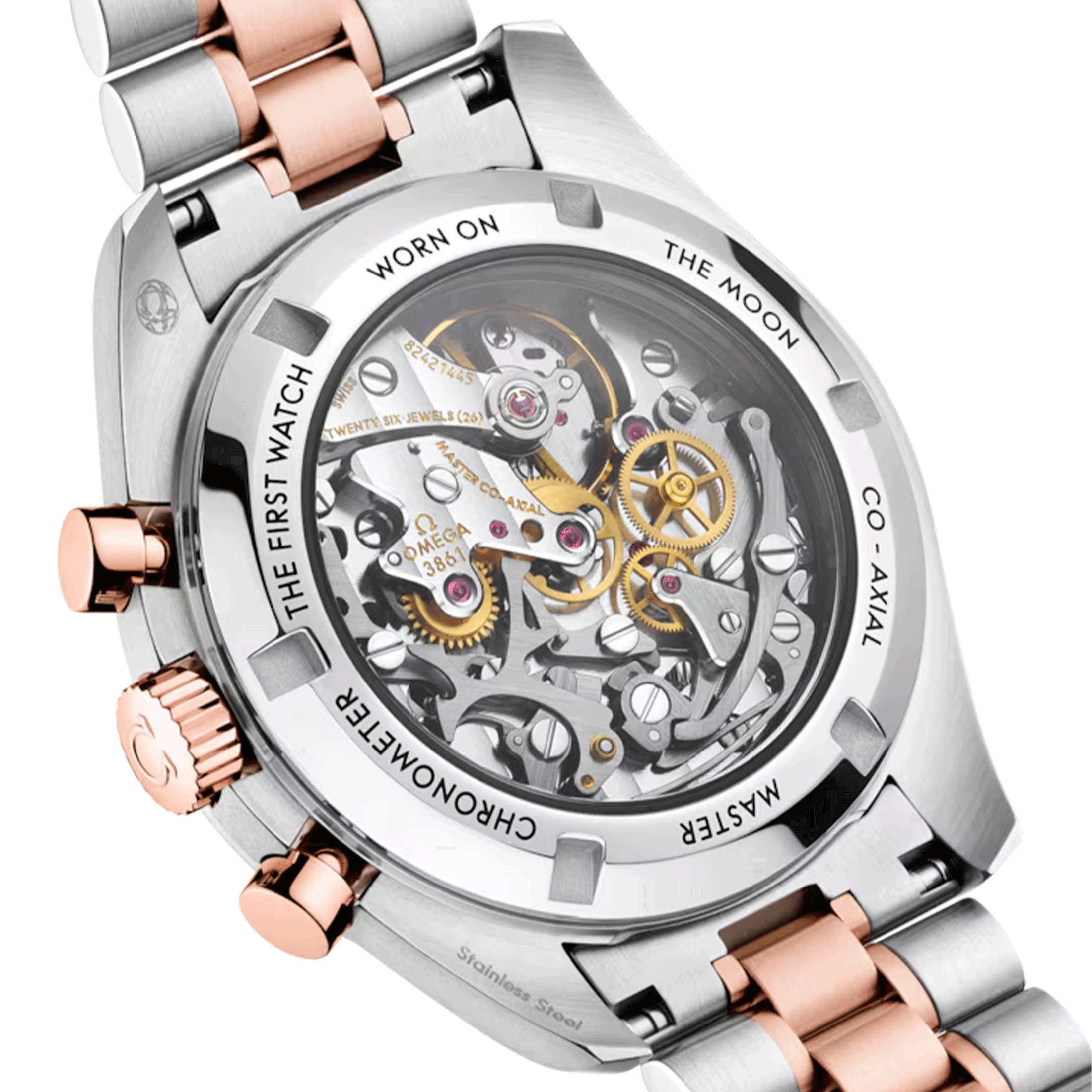 Montre Omega Speedmaster Moonwatch Professional Chronographe Bicolore Acier & Or rose Sedna 42 mm