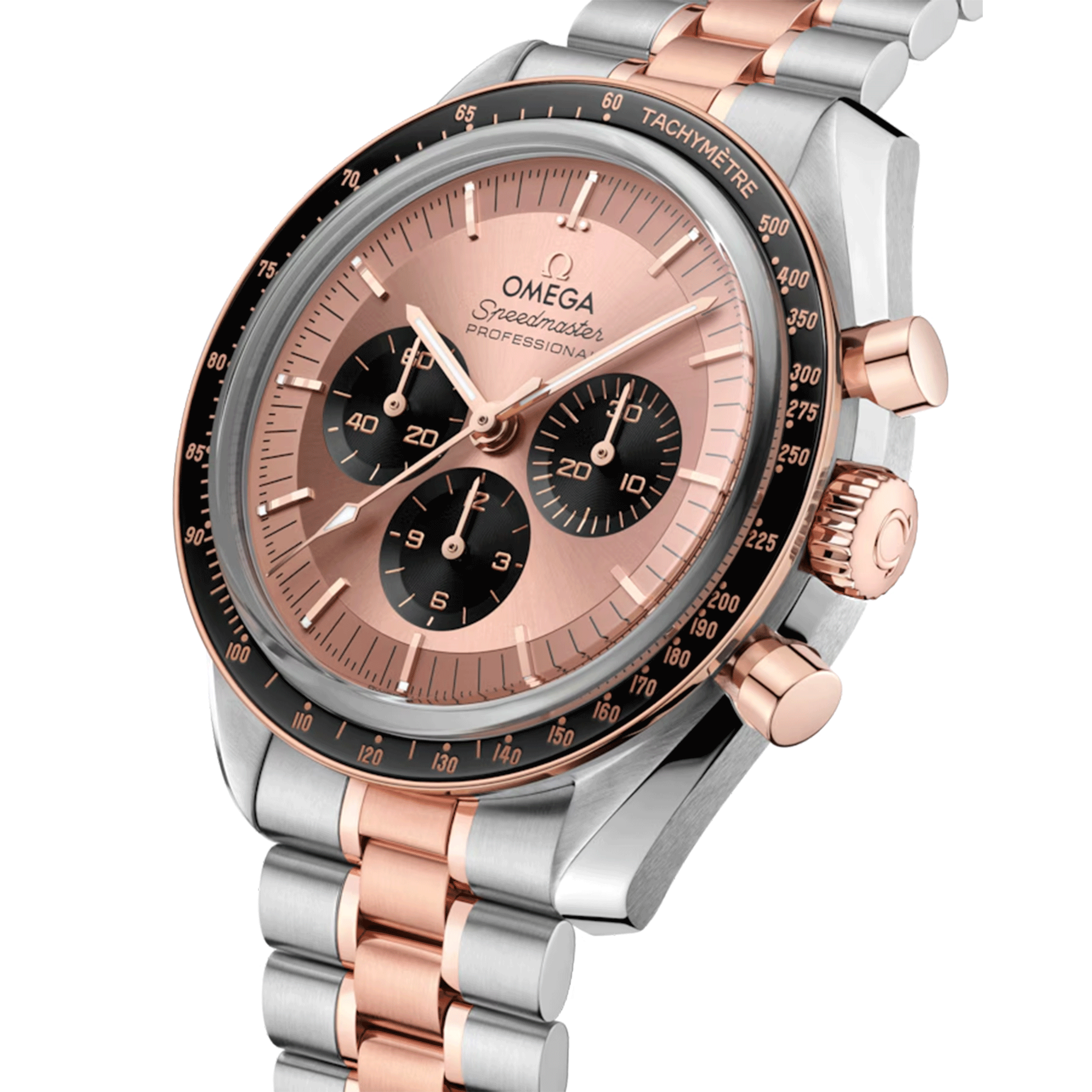 Montre Omega Speedmaster Moonwatch Professional Chronographe Bicolore Acier & Or rose Sedna 42 mm