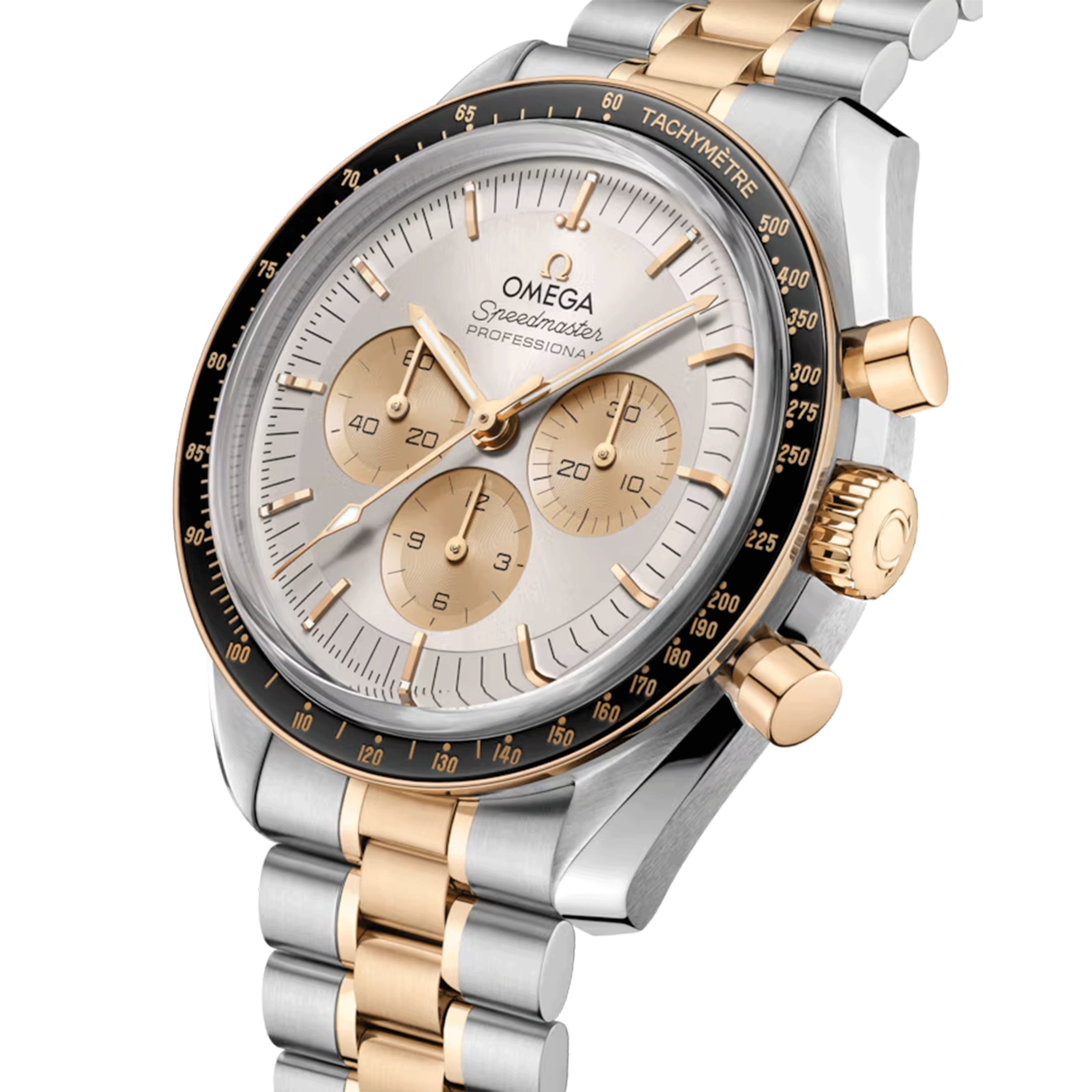 Montre Omega Speedmaster Moonwatch Professional Chronographe Bicolore Acier & Or jaune Moonshine 42 mm